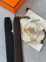 爱马家｜匠心力作 至臻典藏 原厂工艺 同步 经典商务休闲系列｜Box Togo双面小牛皮 2025新款Sa-Le 3.8 Cm双面腰带 甄选So-Br-Ro I