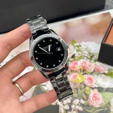 批 ！Coach 蔻驰 Preston系列 ，型号：14503262表盘：36Mm，日历窗，进口石英机芯，按钮蝴蝶表扣，陶瓷表带，设计款腕表！日常百搭，低调优雅 - 点击图像关闭