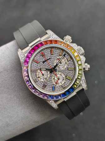 Sj出品 劳力士 Rolex 迪通拿系列om6 飞越彩虹之巅-劳力士彩虹圈迪通拿 铂金眼 满钻铂金小眼 Cal.7750机械计时 二代彩虹迪通拿 表壳 表带采用 - 点击图像关闭