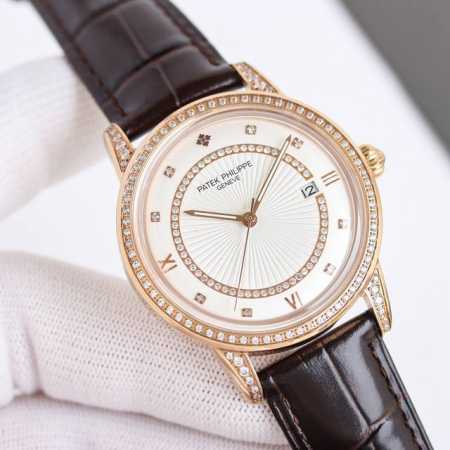 百达翡丽-Patek Philippe-火热新款式，新款锅盖，耗时长达8个月！超薄男士自动机械腕表，采用进口原装9015机芯，每小时振频28800次，零返修质量 - 点击图像关闭