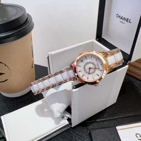 金+20钢带20陶瓷40香奈儿－Chanel女神必备石英腕表 进口石英-3针机芯蓝宝石玻璃镜面316精钢镶钻表壳精钢结合陶瓷表带直径30Mm 厚度10Mm - 点击图像关闭