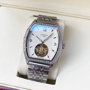 810【简洁精致 优雅大方】浪琴-Longines 男士腕表 全自动机械机芯 矿物强化玻璃 316L精钢表壳 精钢表带 时尚飞轮 商务休闲 尺寸:直径42Mm