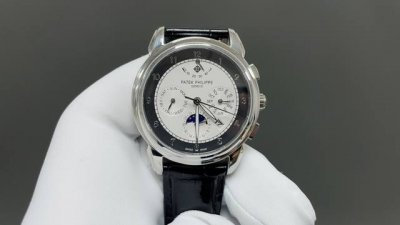 白 金 新款上市百达翡丽 实拍图 patek philippe 贵族的艺术品 搭配进口9100动能多功能7针机芯 0返修 功能 动能 24小时,星期 星辰 月份