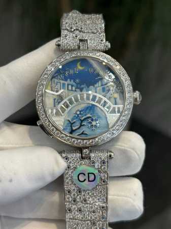 Van Cleef & Arpels 梵克雅宝诗意复杂功能系列Vcaro8U300 纯手工镶钻瑞士石英机芯 - 点击图像关闭