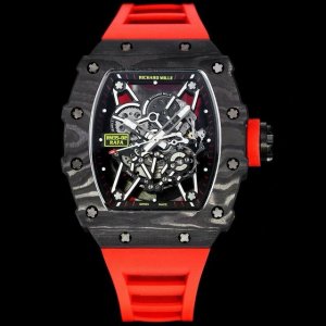 Richard Mille 理查米尔 Rm 2 碳纤维系列 我们每一只壳全部是手工制作纹路 每一只壳纹路全部不同 特点 1:此复刻版表壳和底盖釆用高密度进口nt