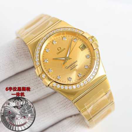 白钢 金壳 钻圈加50 诚意之作 致敬经典 欧米茄 Omega 星座系列38Mm 欧米茄双鹰星座系列38Mm腕表将其星座系列的独特魅力完美展示，世人所熟知的“抓 - 点击图像关闭