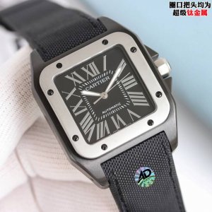 Gz出品！卡地亚最高品质 最新力作 市场顶级复刻 卡地亚Cartier黑武士男款上市 全新的Santos 100 Carbon腕表 型号Wsbb708088px