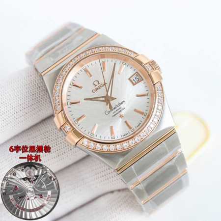 白钢 金壳 钻圈加50 诚意之作 致敬经典 欧米茄 Omega 星座系列38Mm 欧米茄双鹰星座系列38Mm腕表将其星座系列的独特魅力完美展示，世人所熟知的“抓 - 点击图像关闭