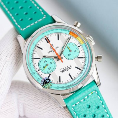 Top新色百年灵全新计时腕表 Navitimer ，百年灵以大胆色彩焕新演绎经典腕表。尺寸42Mm，迭代款无疑是地道的独特计时腕表，带有后盖表面独特饰片，采用3