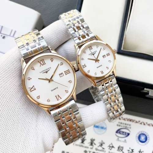 白壳 金壳 钢带+20浪琴-Longines 精品情侣腕表 经典三针设计 尊贵大气 绅士风范 卓越品质 热卖全城 采用进口石英机芯 顶级316精钢表壳 进口小牛