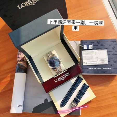 独家货源！超级大牌经典不败的浪琴名匠系列，可专柜付费维修！浪琴“名匠真钻款”原装，百年经典，超薄设计风格呈现佩戴者腕上十足的简约品质。原厂精钢表带，赠送皮带一副 - 点击图像关闭