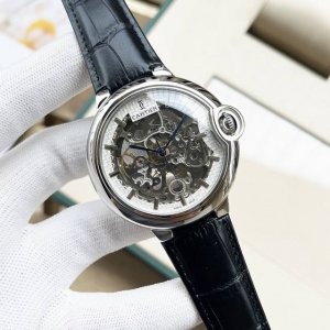 同价 卡地亚-Cartier 精品男士腕表，劲爆镂空设计，尊贵大气，绅士风范，卓越品质，热卖全城。采用全自动机械机芯，顶级316精钢表壳，进口小牛皮表带，矿物质