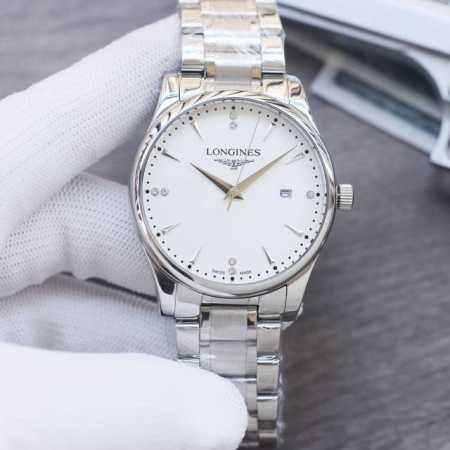 白 金640实物拍摄 品牌：浪琴-Longines 类型：男士腕表 表壳：316精钢 做工优质 表带：进口小牛皮 顶级316精钢 两种可选 机芯：高级定制全自动 - 点击图像关闭