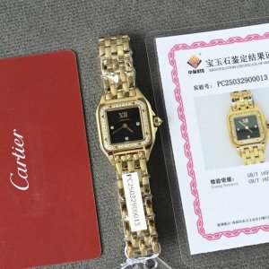 新款卡地亚猎豹NthèRe De Cartier 真钻女士腕表 独家承诺：真钻款 保证100%每一颗都是高品质真钻，不用莫桑石 不冒充 不用低质量钻石 支持全国