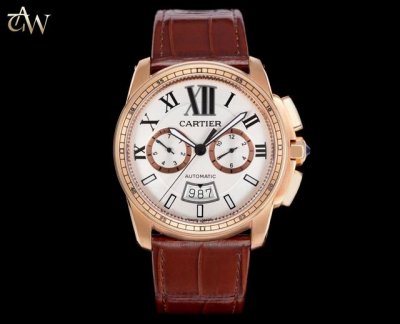 Gaw Factory 原版，，卡地亚卡历博系列原版进口9100机芯 零翻修 ，原装卡地亚标志陀片，具备月份，星期，日期等各种实用功能显示。原装精钢折叠表扣设计