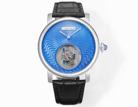 V2版 卡地亚 Cartier A P8 1.陀飞轮颜色电镀白色，对版原装 2.客套比一代薄约1Mm 卡地亚双重神秘悬浮陀飞轮 卡地亚制表大师采用一枚经防眩处理 - 点击图像关闭