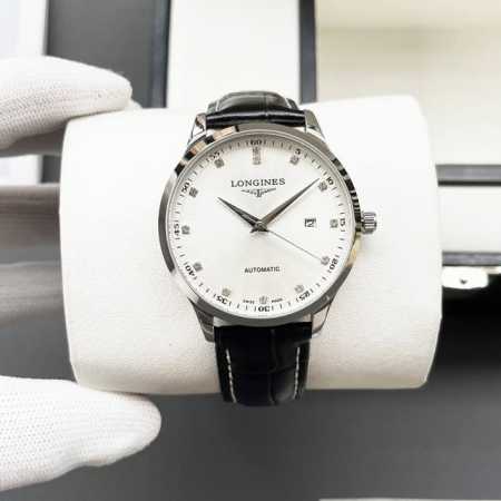白壳 金壳 钢带+20浪琴-Longines火爆新品 搭载全自动机械机芯 316精钢表壳 简约时尚 优雅尊贵 矿物质强化玻璃镜面 真牛皮表带 商务休闲 精致型男 - 点击图像关闭