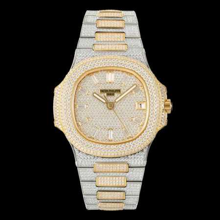 Amg 百达翡丽满天星 满钻 patek philippe 最新大镶钻圈口，pp百达Nautilus 5711 白金鹦鹉螺系列腕表。全新升级版本 双排大钻圈口， - 点击图像关闭