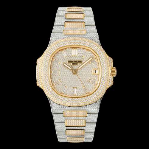 Amg 百达翡丽满天星 满钻 patek philippe 最新大镶钻圈口，pp百达Nautilus 5711 白金鹦鹉螺系列腕表。全新升级版本 双排大钻圈口，