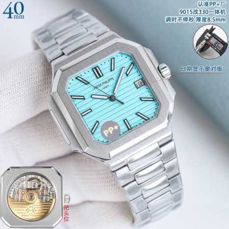 白 -金 新品百达40Mm ppfactory百达翡丽 调时不停秒，认准对版摆轮机芯，厚度跟官方一致8.5Mm。百达翡丽 新品Cubitus 7128 中号 4 - 点击图像关闭