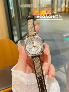 蔻驰 Coach经典款石英女表，36Mm表径，布艺牛皮表带，注意看底皮、美到爆、专柜品质、自家款可力推！高品质