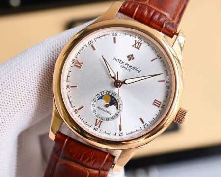 金 。 爆款升级 百达翡丽patek Philippe男士腕表．腕表月相系列,秉持了百达翡丽的一贯传统，更唯美的结合了6字位日历与被表友热捧的日月星相，无论是经 - 点击图像关闭