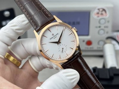 白光 纹光 ，钻+50 古典魅力，经典重现，新品 百达翡丽、古典表系列5123R-001 百达 Pp 两针半 机芯采用口碑一致的海鸥手动机芯 Philippe原