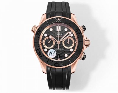 N1Factory新品 独具匠心 购买钢带款送胶带扣一副 欧米茄全新海马300米44Mm计时腕表 N1Factory1-1独家自主研发9900机芯功能与原装一致