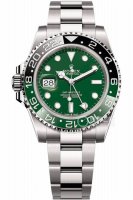 新款左撇子绿面 劳力士Rolexgmt-Master Ii 格林尼治系列，双转陶瓷圈，904L精钢做工精致完美，钢带折叠保险扣 可选调节拉扣 日历凸晶放大镜 6