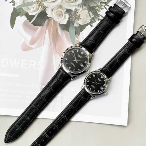 浪琴longines 开创者情侣对表 清爽明快的刻度盘 精钢表带 日本西铁城机械机芯 蓝宝石水晶镜面 尺寸 男40Mm 女34Mm 干净利落 大气简约 实物拍摄