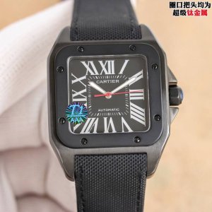 卡地亚最高品质 Gz最新力作 市场顶级复刻 卡地亚Cartier黑武士男款上市 全新的Santos 100 Carbon腕表 型号Wsbb708088px265