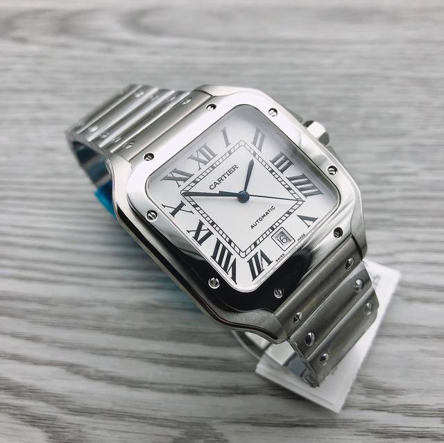 卡地亚 Cartier 山度士系列 Wssa0018 机械男表，原版开模，品质优异、表款高贵优雅，绅士风格！搭载瑞士4130机芯，蓝宝石玻璃镜面，316L精钢表